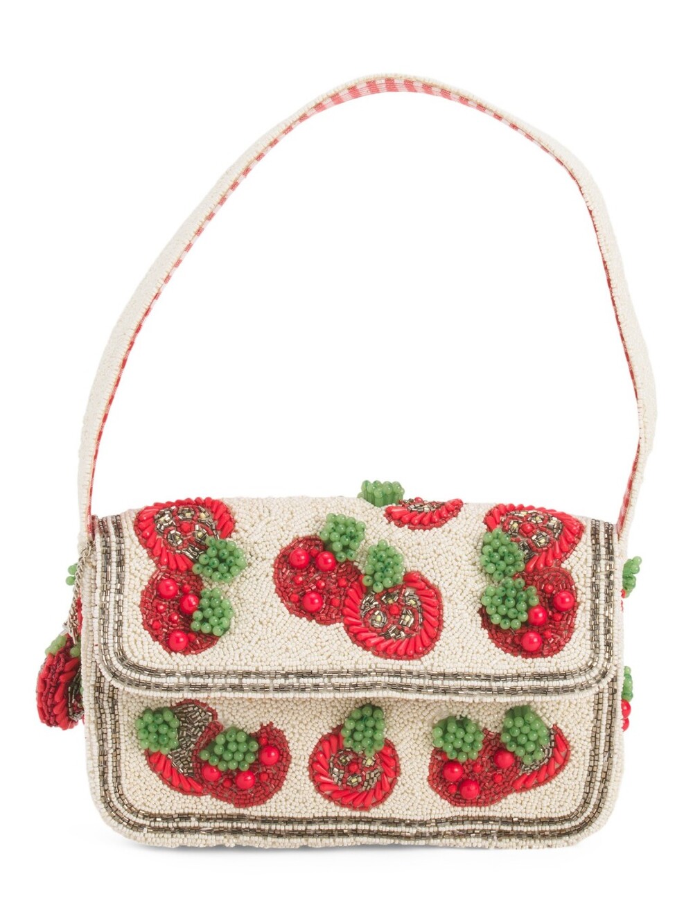 Viral Beaded Tomato Shoulder Handbag